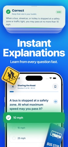 DMV Permit Practice Test 2026· Screenshot 5 of 8