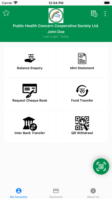 Public Health Smart Banking Screenshot