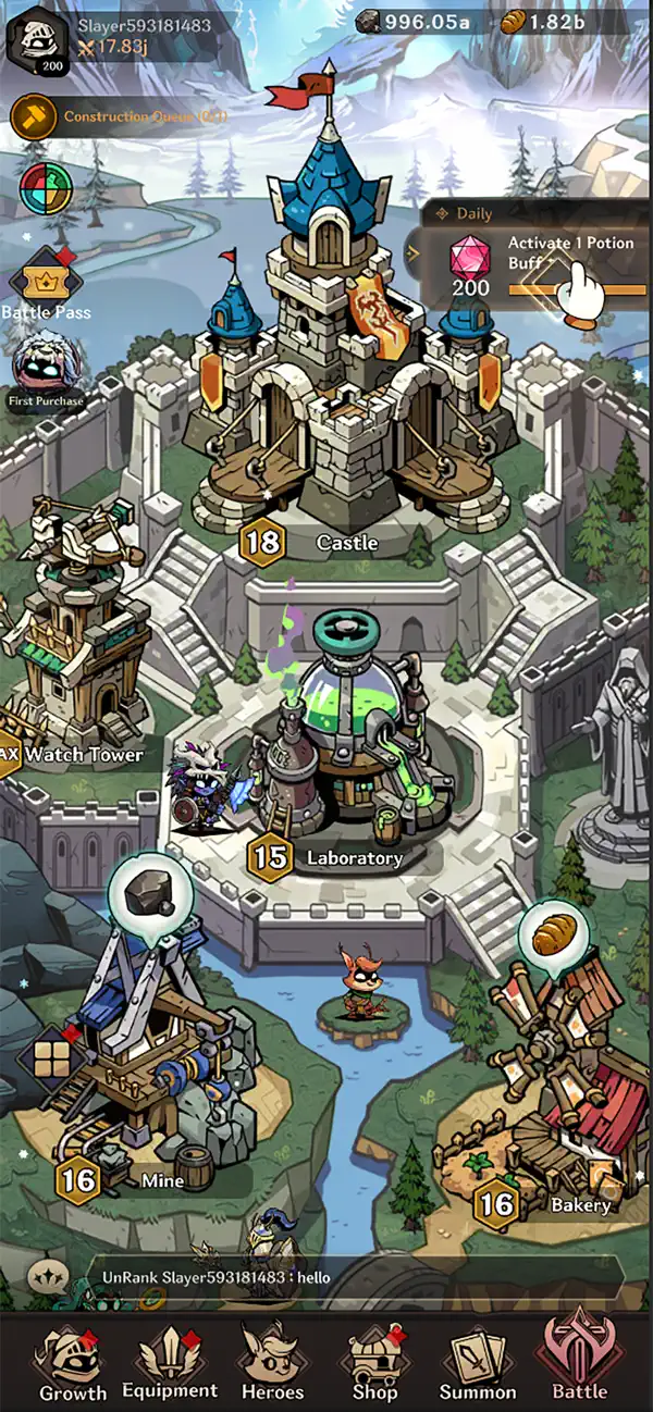 Idle Titan Slayer : Action RPG iOS Mod IPA screenshot 2 - iOS game interface