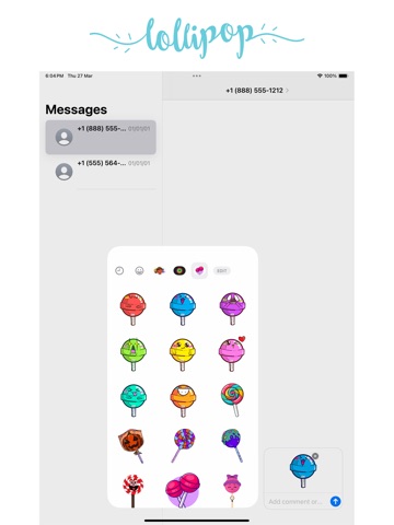 Cute Lollipop Stickers iPad screenshot