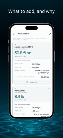 Pool Chemical Calc - PoolDo... iPhone screenshot