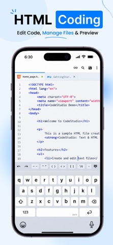 CodeStudio: Text & HTML Editor iPhone screenshot 1
