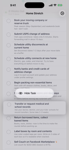 Home Stretch: Moving Checklist Screenshot 4 of 5