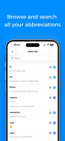 Typinator Mobile screenshot