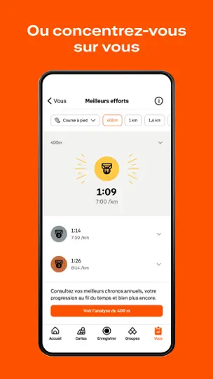 Capture d'écran de Strava : Course, Vélo, Rando sur iPhone 10