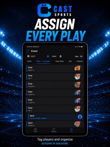 Cast Sports iPad screenshot