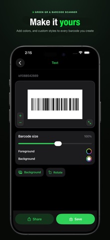 Green QR & Barcode Scanner Screenshot 4 of 9