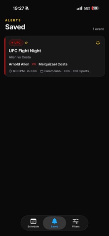 The Fight Calendar screenshot