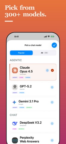 1AI: AI Agent Chat & Writer iPhone screenshot