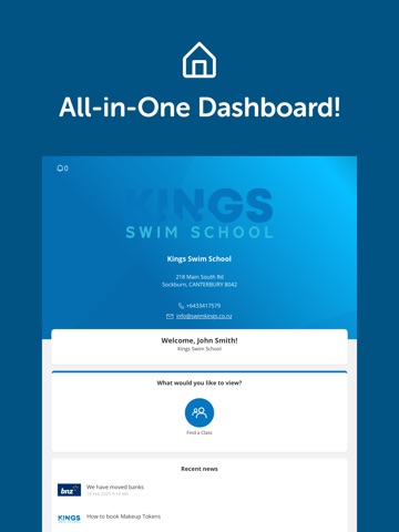 Kings Swim School Christchurch iPad screenshot