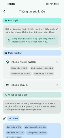 BMI Health Calculator screenshot