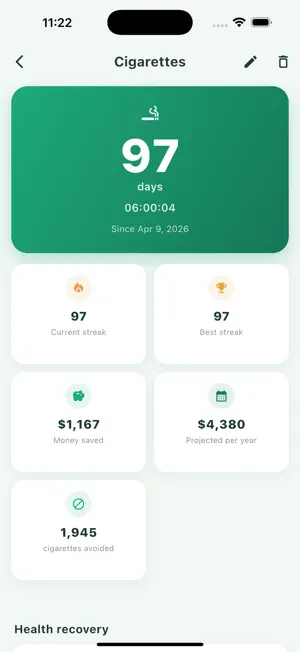 Zeronaut: Quit & Sober Days screenshot 2