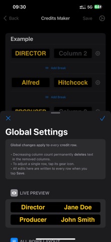 End Credits Maker: Roll Titles iPhone screenshot