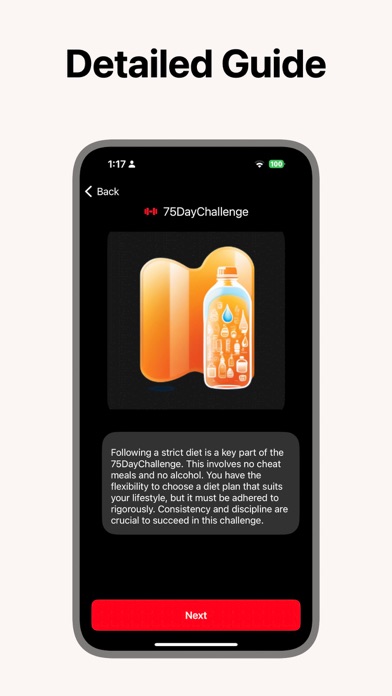 75 Days – Transform Challenge iPhone screenshot 4 - Health & Fitness app