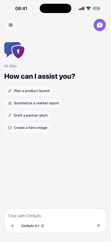 ChtSafe: Private AI Chat iPhone screenshot