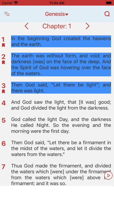 King James Version Bible (KJV) Screenshot