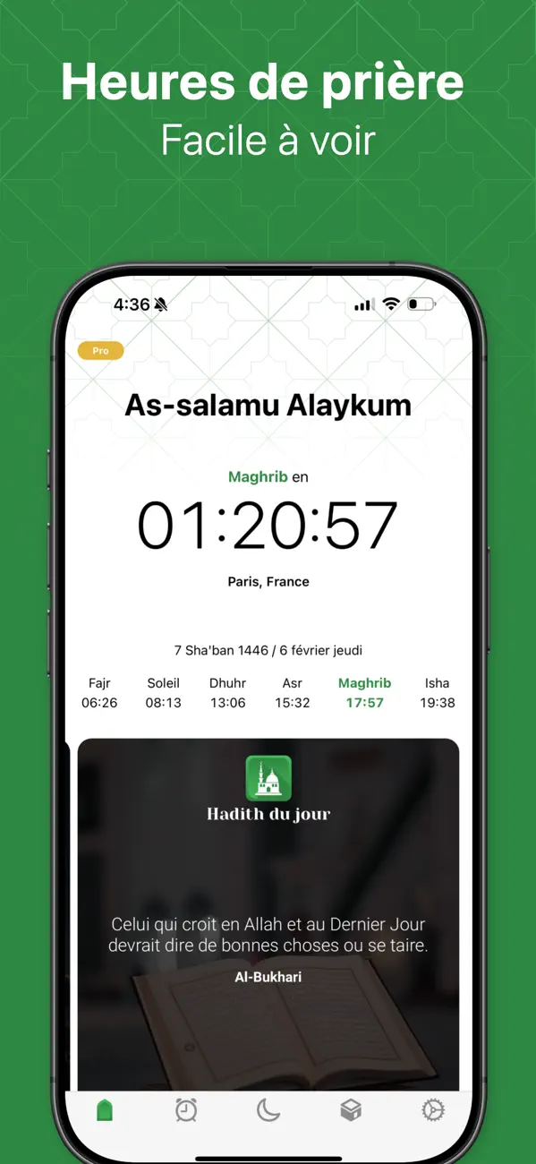 Screenshot #1 pour Namaz: Heures Prière Adhan Pro