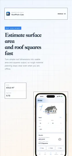 Screenshot von RoofPitch-Calc auf dem iPhone 3