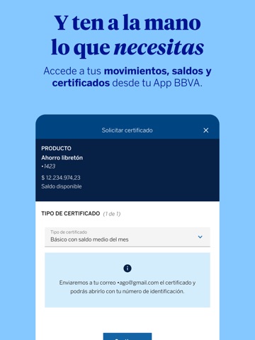 BBVA Colombia | Banca Móvil iPad screenshot