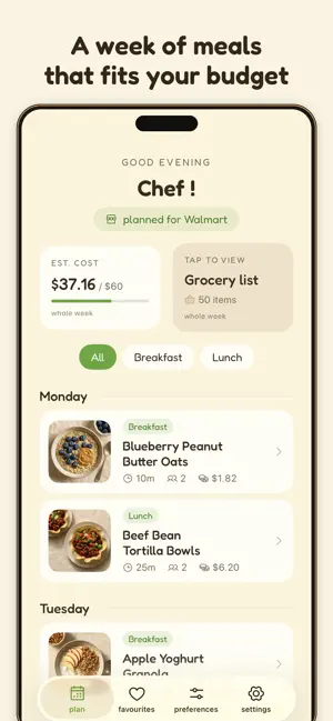 Bawbee: Meal Planner screenshot 1