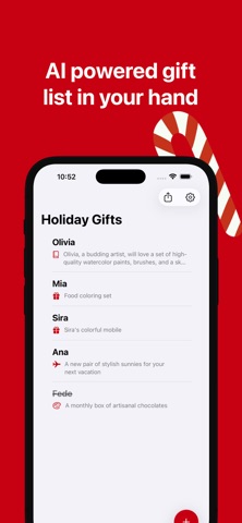 Presently. Gifts with AI iPhone screenshot