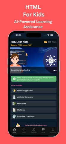 HTML for Kids: Learn with AI iPhone screenshot