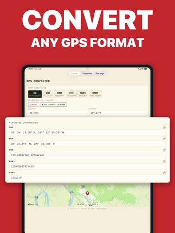 Coordinate Converter - MyGPSC iPad screenshot