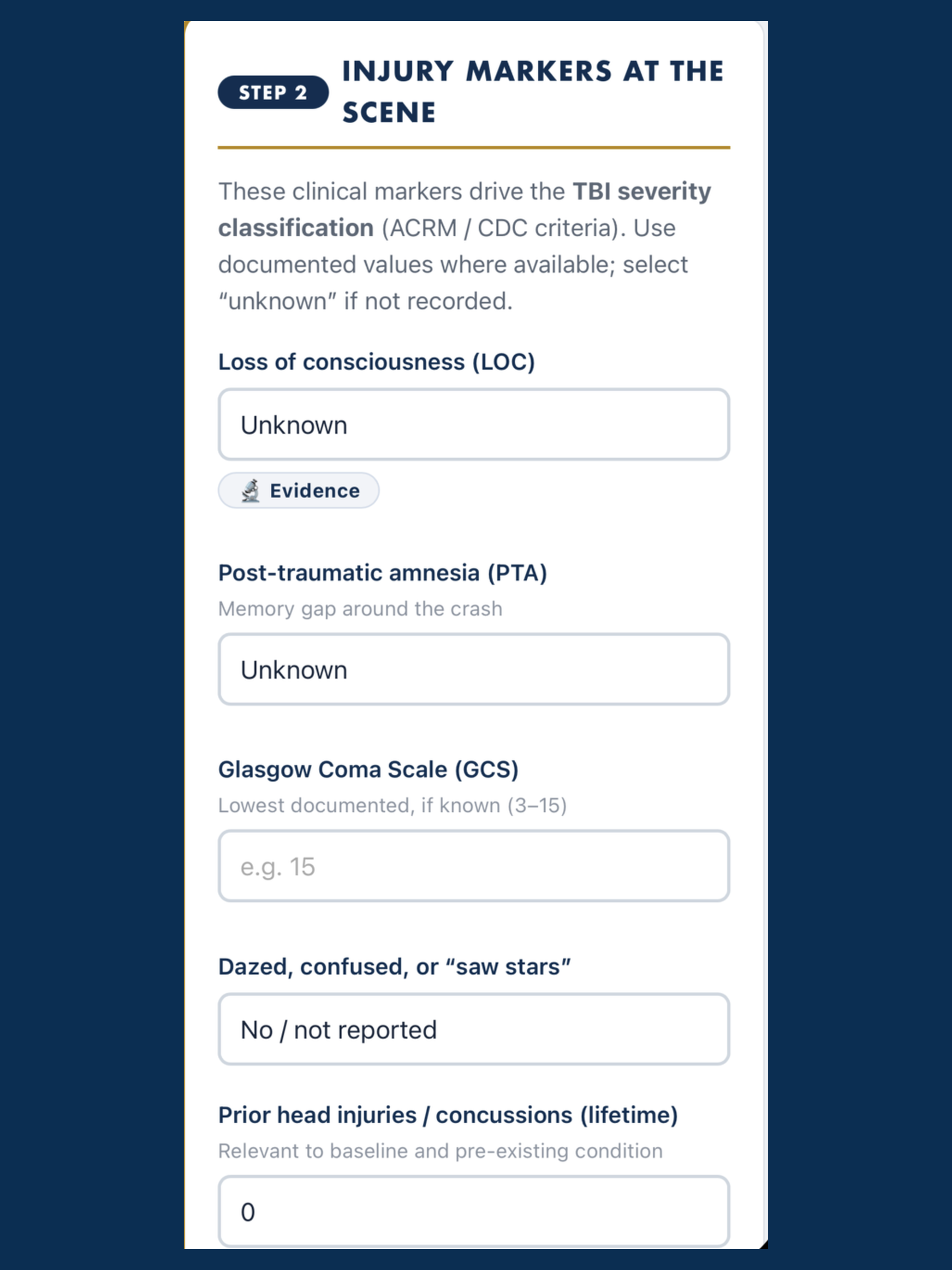 Crash TBI Claim Calculator screenshot 11