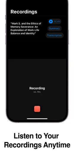 Screenshot von Audio-Transkribierer-KI auf dem iPhone 4