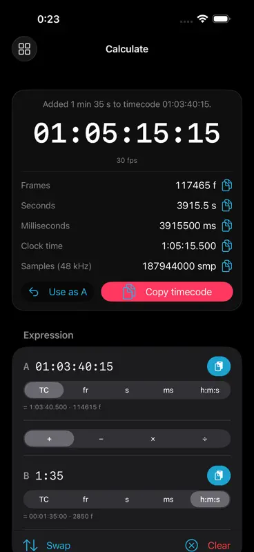 Timecode Tool App screenshot 7 of 7