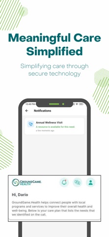 GroundGame Health iPhone screenshot
