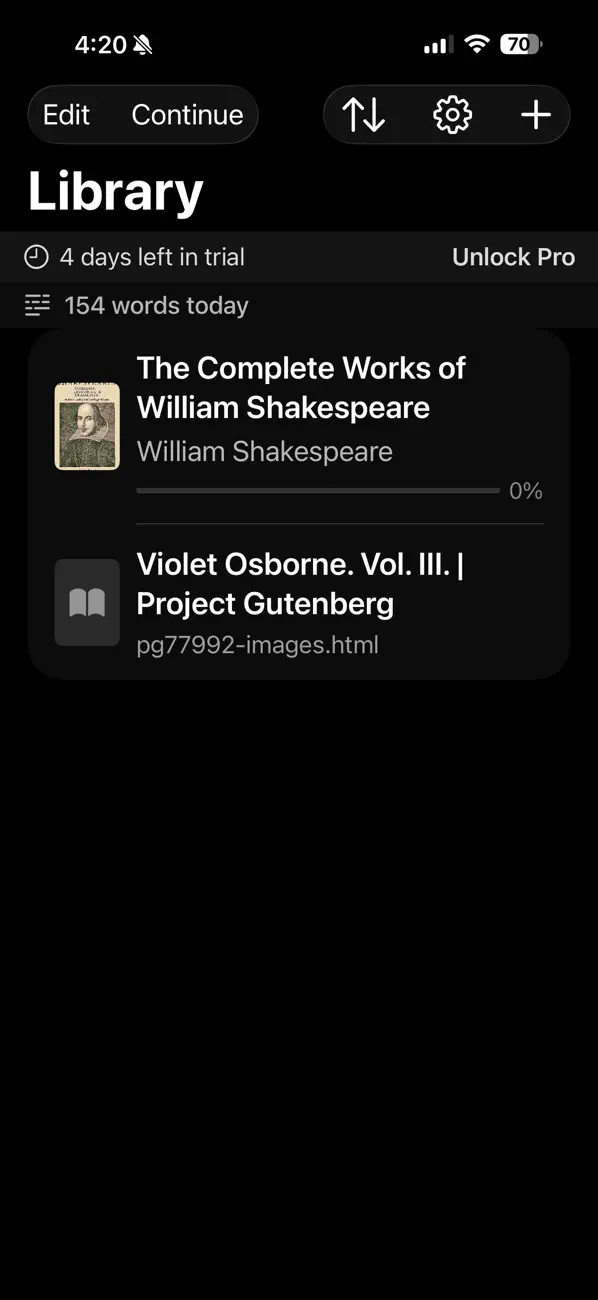 Screenshot #2 pour Speed Reader - RSVP Reading