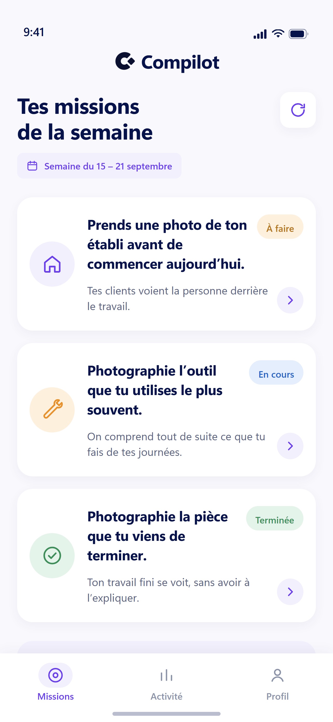 Screenshot 1 of Compilot : montre ton métier