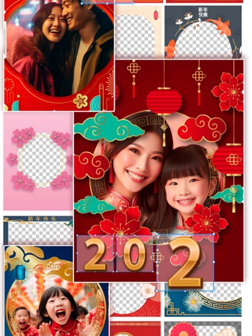 Chinese new year photo frames. iPad screenshot