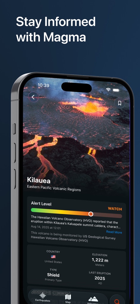 Magma: Earthquakes & Volcanoes - Weather App | MWM