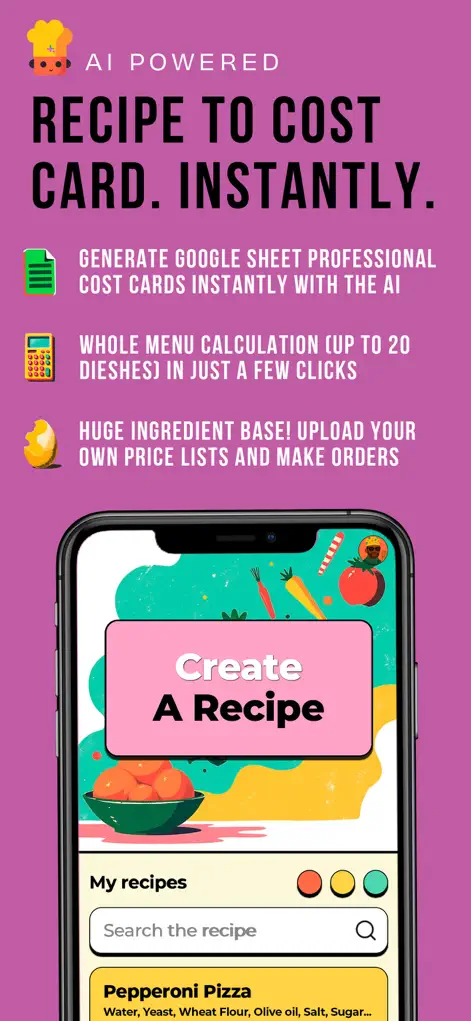 FoodTechGuru: Food Cost & Menu - Food & Drink App | MWM