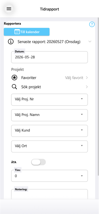 Tidrapport.nu Screenshot 2 of 10