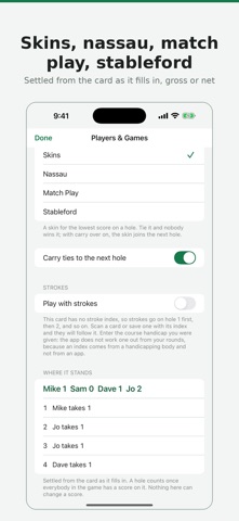 Lazy Guy's Golf Scorecard iPhone screenshot