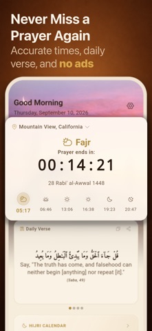 Insch: Prayer Times & Adhan iPhone screenshot 1