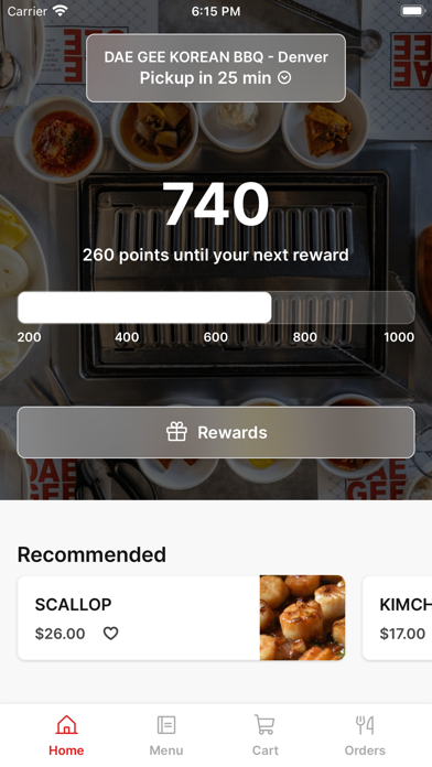 Dae Gee Korean BBQ To Go iPhone screenshot 1 - Food & Drink app