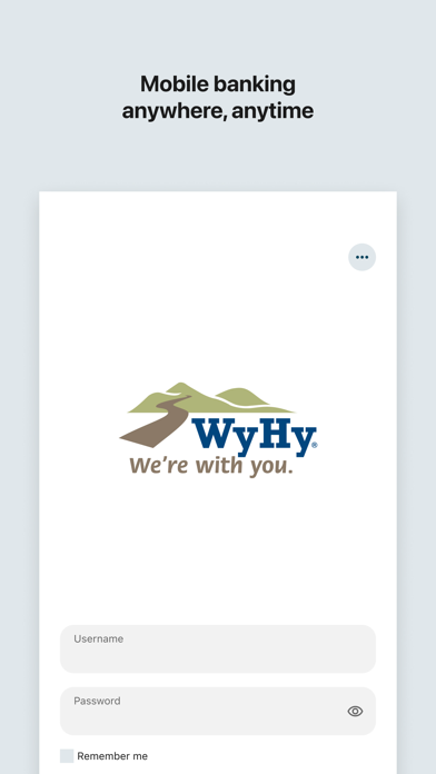 WyHy Mobile Banking app screenshot