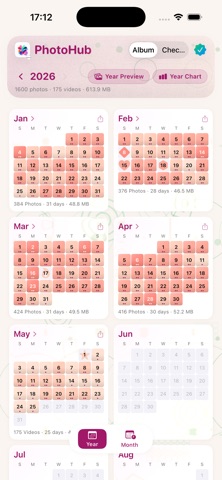 PhotoHub Photo Calendar iPhone screenshot