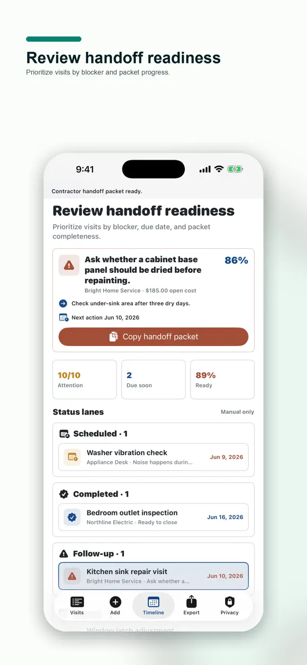 Screenshot #3 pour Contractor Visit Notes
