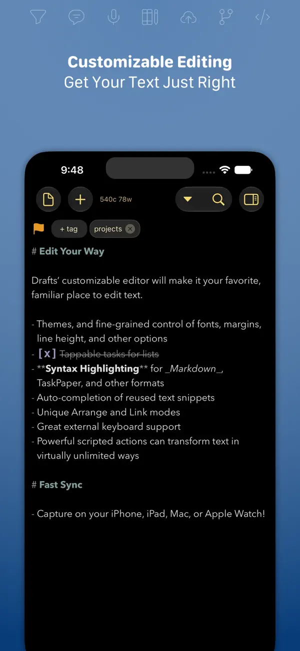 Drafts, Screenshot 2