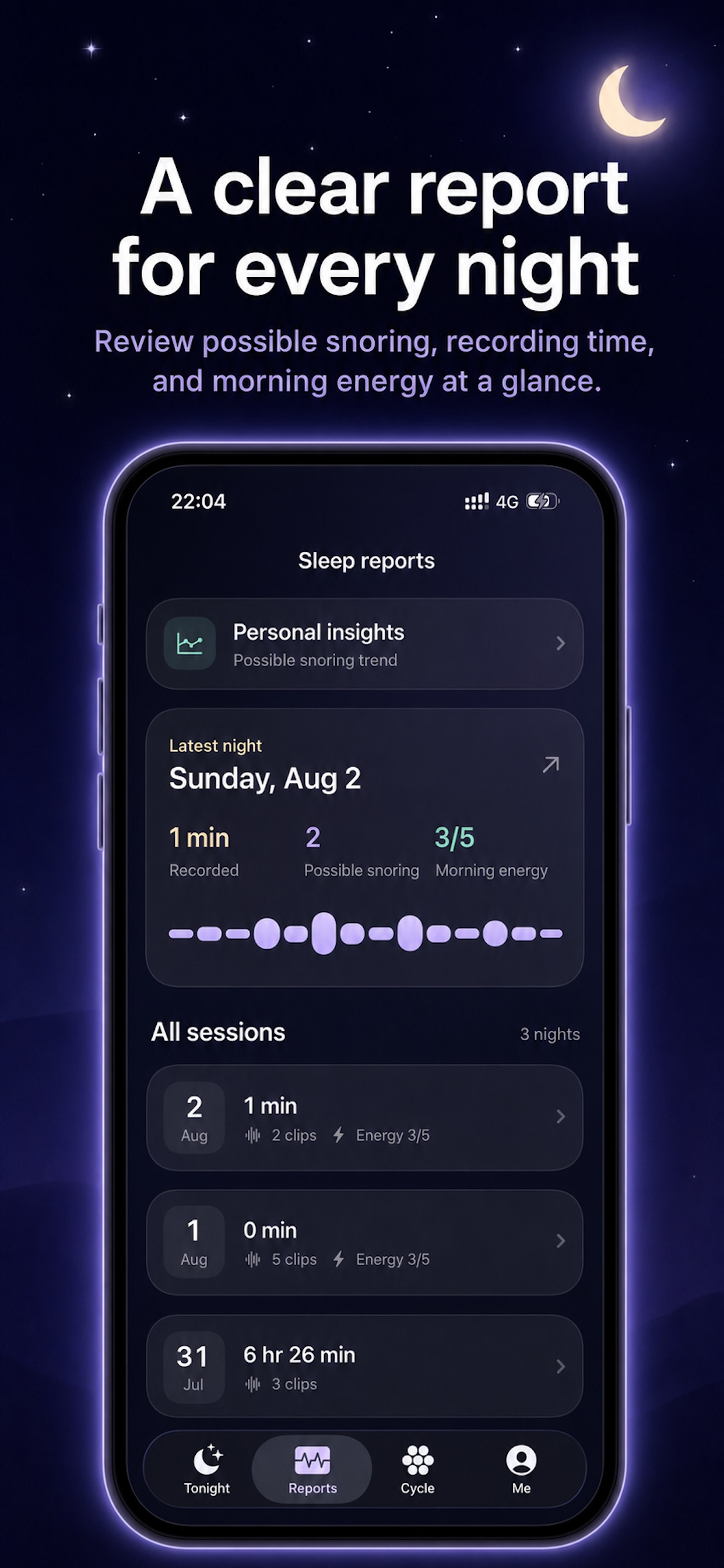 Screenshot 2 of Somni: Snore & Period Tracker