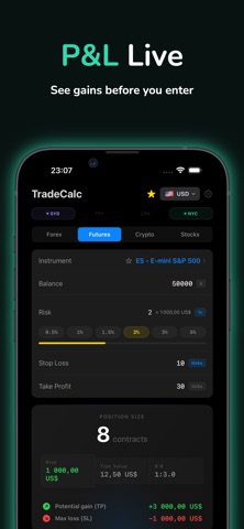 TradeCalc Position Size Calc Screenshot 5 of 8
