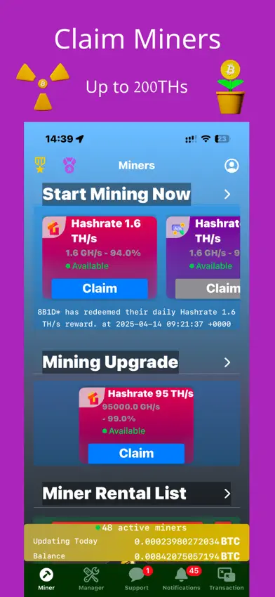 Bitcoin Mining - Crypto Miner screenshot 1