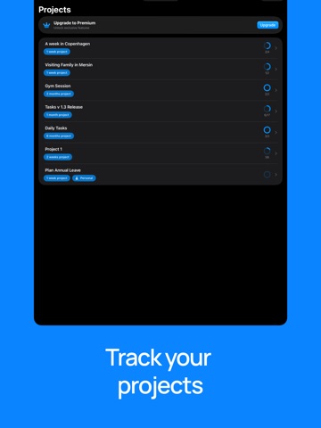 Tasks - minimalist tracker iPad screenshot