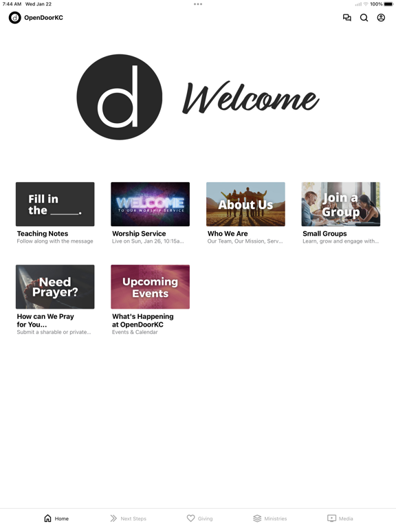Open Door Baptist Church iPad screenshot 1 - Education app
