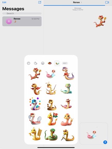 Slithering Snake Stickers iPad screenshot